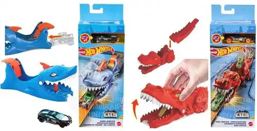 887961924350 – Colis de 8 pcs : Hot Wheels Dino / Shark Launcher Playset avec véhicule 10x28 cm – Grossiste Mattel Hot Wheels