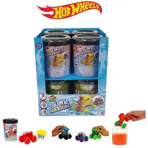 194735084289 – Hot Wheels Monster Trucks Color Reveal 9,5 × 13 cm – Colis de 8 pièces (display)