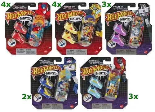 194735206407 – Hot Wheels Transformers Finger Skateboard + chaussures assorties 13,5×16 cm – colis de 16