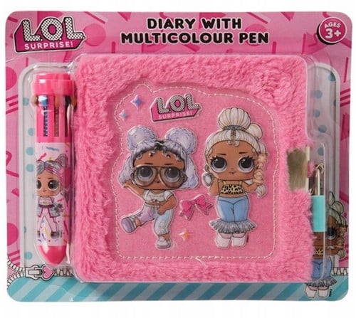 8721077561233 | Journal en Peluche avec Stylo Multicolore et Cadenas 14x17,5x2,5cm - Cadeau L'École