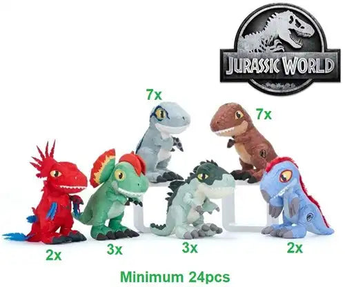 5038104010248 – Jurassic World Dominion Peluches 30 cm – Colis de 24 pièces assorties