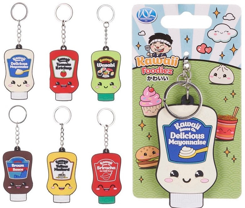 Kawaii Foodiez Sauces Porte-clés 2D PVC 6 assortis