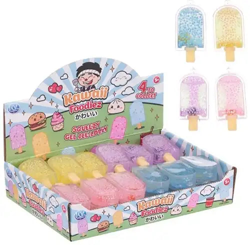 5038104658006 – Pack of 24 Kawaii Foodiez Squishy Gel Ice-Lolly (4 assorted in display) 