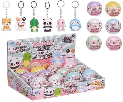 5038104659171 – Lot de 12 pcs Kawaii Kuties capsules 50 mm 6 assortis en display – Grossiste jouets surprise