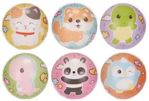 5038104659218 – Colis revendeur 12 pcs KAWAII KUTIES – Balles PU 10 cm 6 assortis en présentoir – Déstockage jouets grossiste