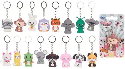 5038104657672 – Lot revendeur de 48 pcs – Vente en gros Kawaii Kuties Porte-clés 3D 16 assortis 6cm
