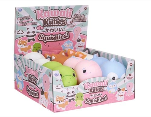 5038104658846 – Lot de 12 Squishies Kawaii Kuties 13 cm – Animaux mignons anti-stress en display – Déstockage Simcha FR