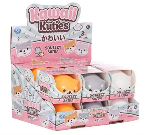 5038104658549 – Pack of 12 Kawaii Kuties Squishy Shiba 7cm (3 assorted in display) 