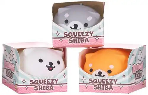5038104658549 – Pack of 12 Kawaii Kuties Squishy Shiba 7cm (3 assorted in display) 
