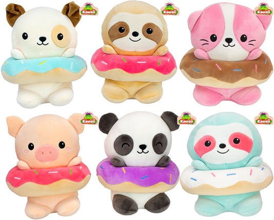 Kawaii Peluche Donut 6 assortis 23cm