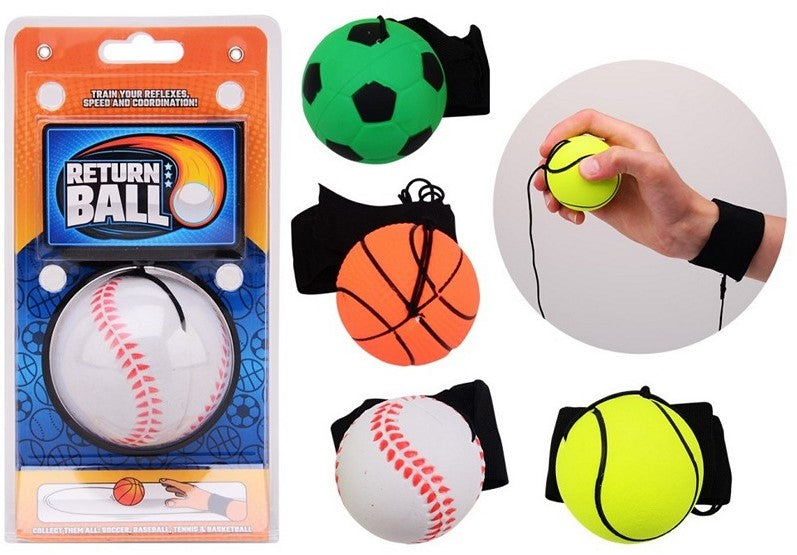 Lancer et attraper la balle avec bracelet 4 assortis 9,5x4x18,5cm