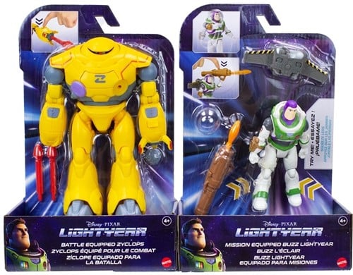 194735069408 – Lot 2 Figurines Lightyear Buzz & Zyclops 18x28 cm – Disney Pixar – Jouets Articulés Officiels Mattel