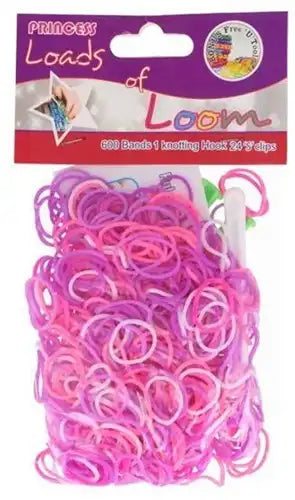 5055586329194 – Colis de 60 pcs Loom Bands Set Princess Loads 600 élastiques roses avec accessoires 9,5x17 cm – Vente en gros Loom Bands – Grossiste loisirs créatifs enfants