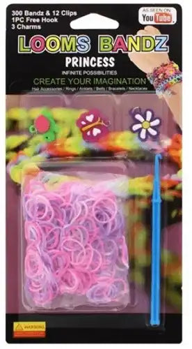 5055586313056 – Colis de 12 pcs Loom Bandz Princess Set 300 élastiques avec accessoires 12x23 cm – Vente en gros Loom Bandz – Grossiste loisirs créatifs enfants