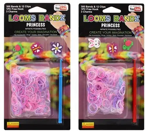 5055586313056 – Colis de 12 pcs Loom Bandz Princess Set 300 élastiques avec accessoires 12x23 cm – Vente en gros Loom Bandz – Grossiste loisirs créatifs enfants