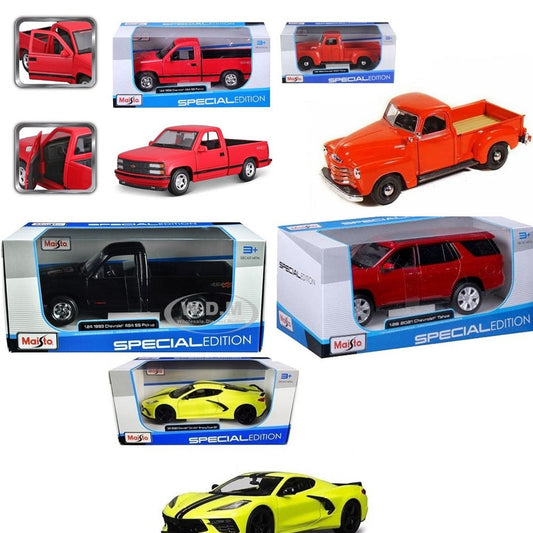 Lot 5 voitures Maisto 1:24 Chevrolet Pick-Up, Stingray, Tahoe - Neuf en boîte 090159070337