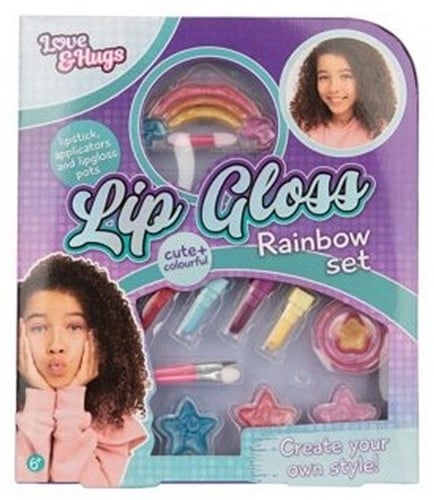 5056219068565 Lip Gloss Rainbow Set Love &amp; Hugs 23x26cm Maquillage Enfant Kawaii Neuf