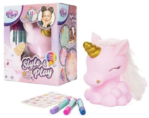 5056219093055 Licorne Style &amp; Play Lumineuse 20x24cm + Craies Cheveux &amp; Stickers Neuf