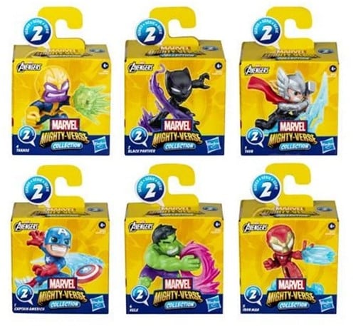 5010996222497 | Lot de 6 Marvel Mighty-Verse | Figurines Blind Box 7,5 x 7,5 cm