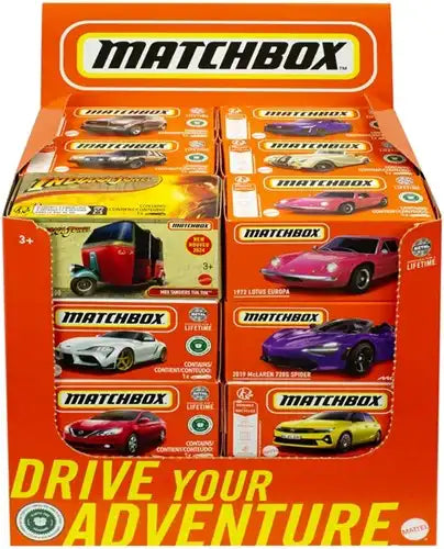 6947731029419 – Matchbox Drive Your Adventure véhicules Die-Cast en display (colis 48 pièces)