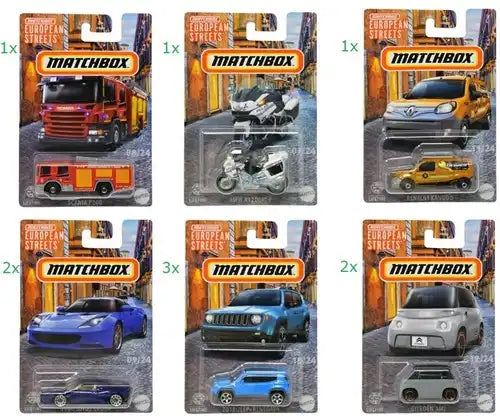 194735208500 – Matchbox European Streets Die-Cast Véhicules assortis – Colis de 10 pièces