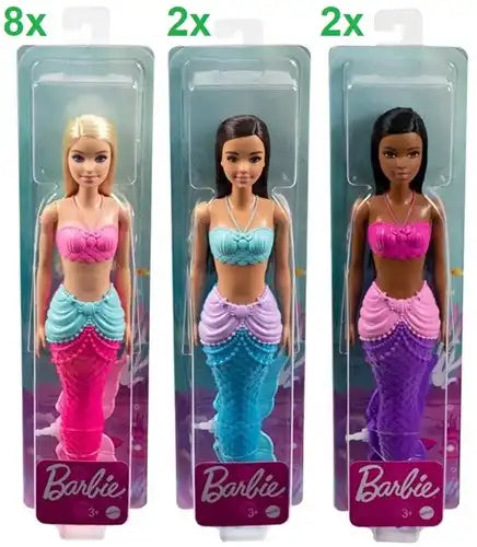 194735056309 lot de 12 Mattel Barbie Dreamtopia poupées sirènes 3 assorties 8,5x32,5 cm – Grossiste poupées Barbie officielles