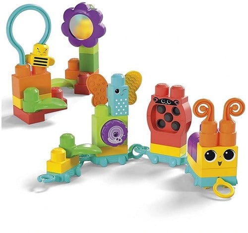 194735105014 – Mega Bloks Move 'n Groove Caterpillar 29x35,5cm – Jouet Bébé Sensoriel 30 Blocs