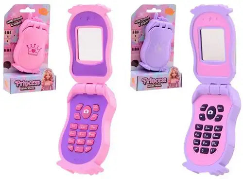 8711866277384 – Téléphone princesse jouet à clapet sons et lumière 9x3,5x15,5cm (colis 2 pièces assorties)