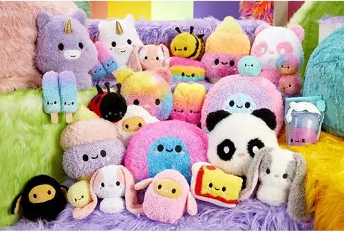 0035051594284 – Lot revendeur de 9 pcs MGA Fluffie Stuffiez Peluche 7 assortis 17x25cm – Vente en gros peluches officielles MGA