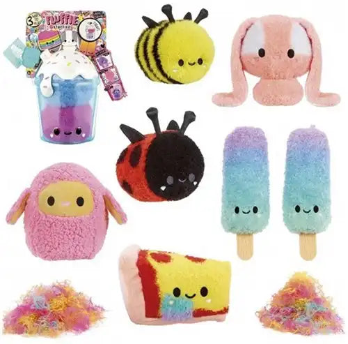 0035051594284 – Lot revendeur de 9 pcs MGA Fluffie Stuffiez Peluche 7 assortis 17x25cm – Vente en gros peluches officielles MGA