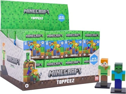 8721246991908 – Display 24x Minecraft 3D Toppeez – Figurines Blindbox Officielles 6x6x6cm