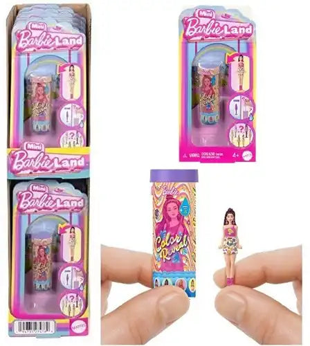 Mini poupée Barbie Land 4cm Color Reveal Doll 7,5x15cm assortis en présentoir (10)