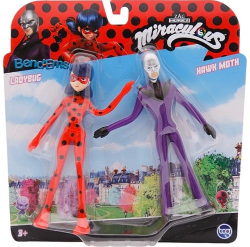 Miraculous Bend-Ems chiffres 2-Pack Ladybug + Hawk Moth 19x20cm