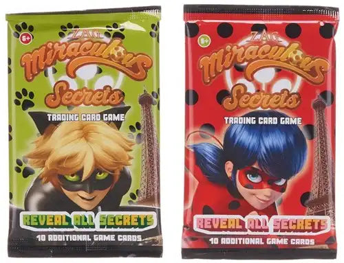 3760280560546 – Colis de 24 pcs Miraculous Secrets Booster Cards 6,5x11 cm – Vente en gros Miraculous – Grossiste cartes à collectionner
