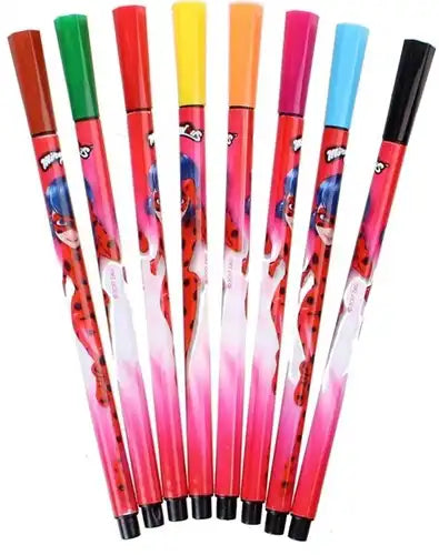 5050565256348 – Lot de 24 pcs Miraculous Stylos 8 pièces en tube 5x17cm – Grossiste Miraculous