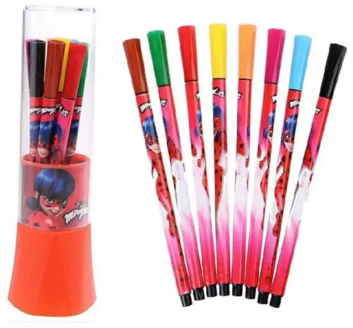 5050565256348 – Lot de 24 pcs Miraculous Stylos 8 pièces en tube 5x17cm – Grossiste Miraculous
