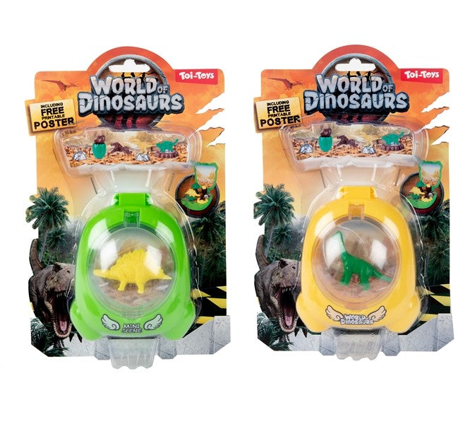 MONDE DES DINOSAURES Mini set de jeu sac à dos 7 pièces 3 assortis
