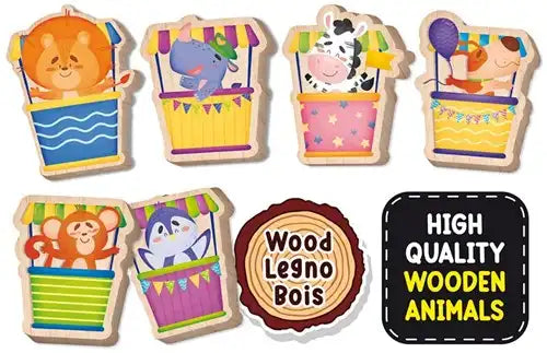 1 pièce – 8008324096855 – Vente en gros Montessori Lisciani Puzzle en bois Luna Park 15 pièces avec figurines