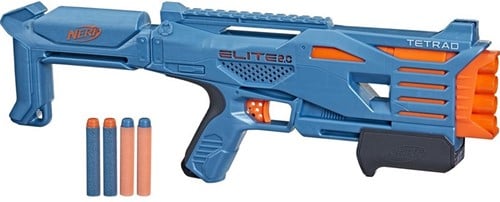 5010993937882 – Nerf Elite 2.0 Tetrad QS-4 – Blaster à 4 Fléchettes 16x46 cm – Hasbro Original