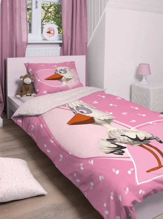 871902334489 – Housse de couette Fabeltjeskrant Miss Cigogne 140x200 cm - Le Petit Écho de la Forêt