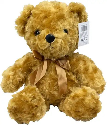 8712296075816 – Ours en peluche doux avec nœud 40 cm – Lot de 12 pcs
