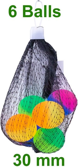 Outless Balles rebondissantes 30mm dans un filet, paquet de 6
