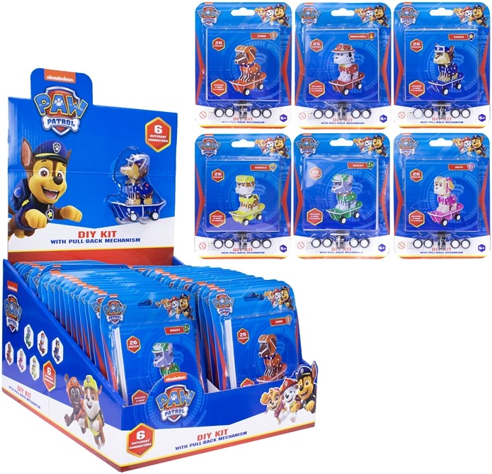 Paw Patrol DIY Kit Pull-Back Mechanism 13x18cm assortis in display (40)