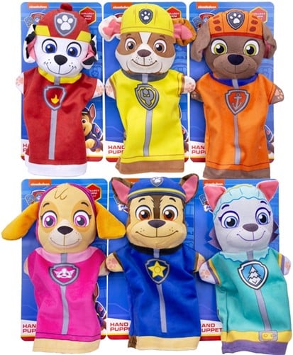 8721077564418 Lot de 6 marionnettes à main en peluche Paw Patrol – 14x26,5 cm – Personnages assortis – Nickelodeon
