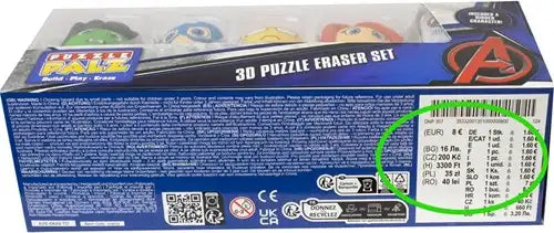 33860001351000000800 – Paw Patrol / Marvel Puzzle Palz 3D Puzzle Gum 5-Pack (colis 9 pièces)