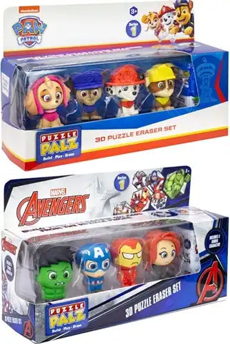 33860001351000000800 – Paw Patrol / Marvel Puzzle Palz 3D Puzzle Gum 5-Pack (colis 9 pièces)