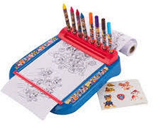 5056356787565 Paw Patrol Roll &amp; Go Colouring Station 19x20cm Kit Coloriage Enfant Neuf