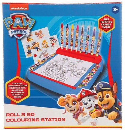 5056356787565 Paw Patrol Roll &amp; Go Colouring Station 19x20cm Kit Coloriage Enfant Neuf