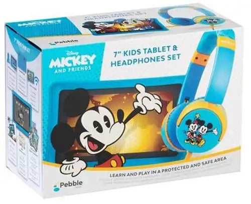 4039621916847 – Pebble Gear Disney Mickey and Friends Tablette enfant 7" + écouteurs + 500 jeux et applications 18x25,5 cm (UK, DE, FR, ES, IT) – Grossiste tablettes éducatives