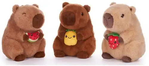 Peluche Capybara + Fruit 3 assortis 22cm